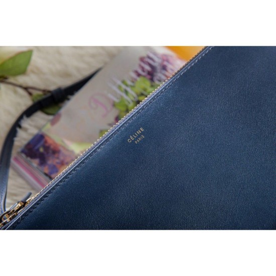Replica Celine Large Trio Crossbody Bag In Royalblue Calfskin Fake Celine Large Trio Crossbody Bag In Royalblue Calfskin Replica