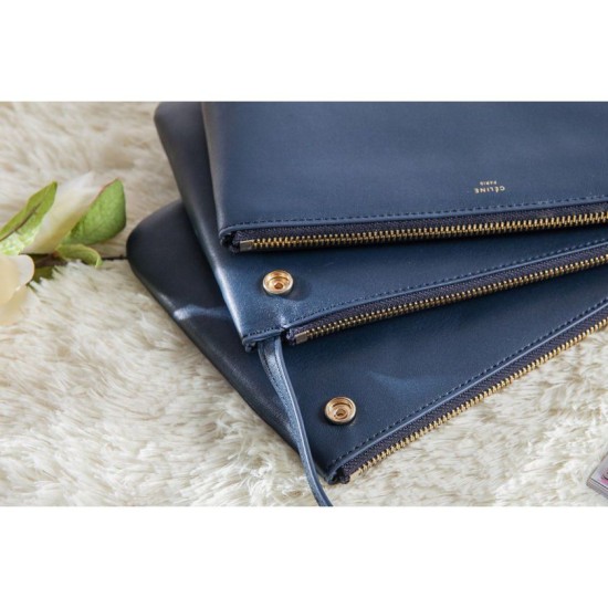 Replica Celine Large Trio Crossbody Bag In Royalblue Calfskin Fake Celine Large Trio Crossbody Bag In Royalblue Calfskin Replica