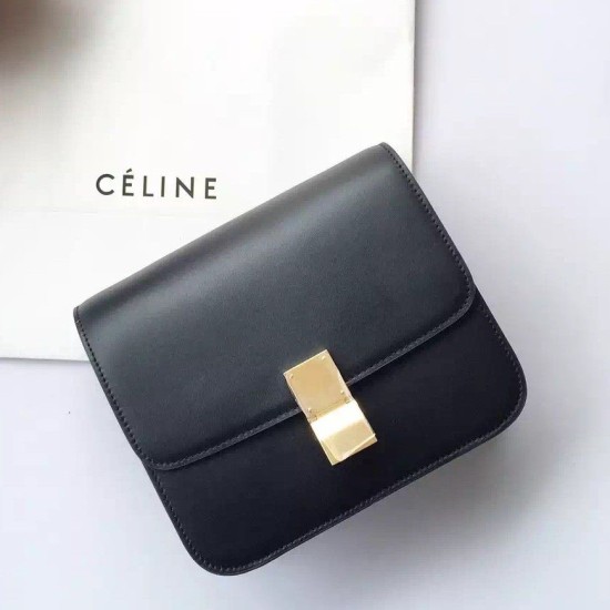 Fake Celine Medium Classic Box Bag In Black Box Calfskin Replica Fake Celine Medium Classic Box Bag In Black Box Calfskin Replica