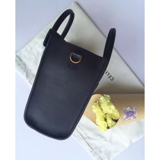 Replica Celine Nano Luggage Bag In Black Calfskin