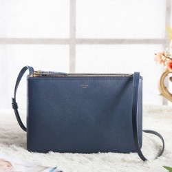 Replica Celine Small Trio Crossbody Bag In Royalblue Calfskin