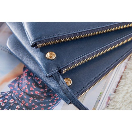 Replica Celine Small Trio Crossbody Bag In Royalblue Calfskin
