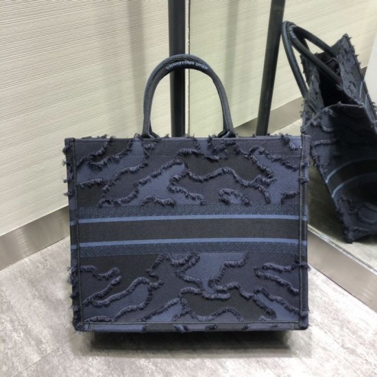 Fake Christian Dior Oversize Book Tote Shopping bag Dark Blue Replica