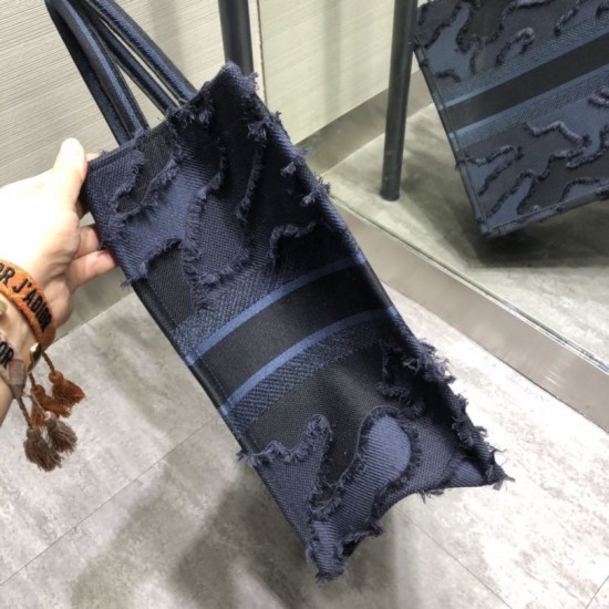 Fake Christian Dior Oversize Book Tote Shopping bag Dark Blue Replica