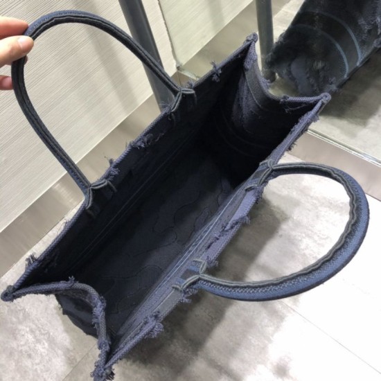 Fake Christian Dior Oversize Book Tote Shopping bag Dark Blue Replica