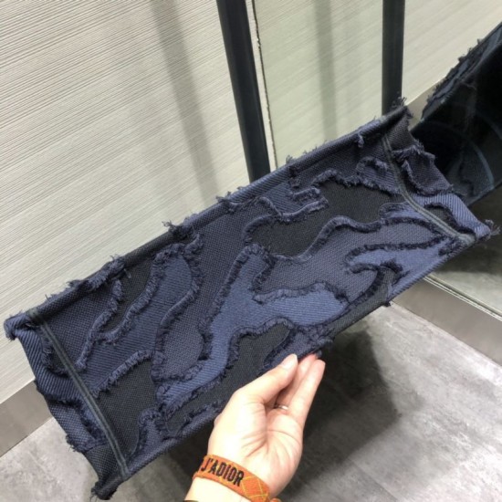 Fake Christian Dior Oversize Book Tote Shopping bag Dark Blue Replica