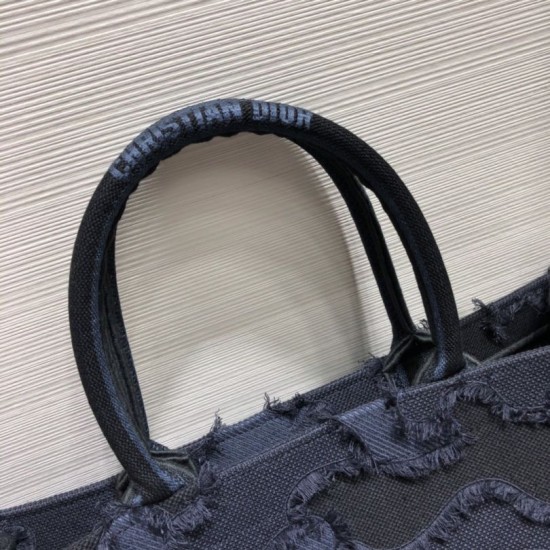 Fake Christian Dior Oversize Book Tote Shopping bag Dark Blue Replica