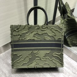 Replica Christian Dior Oversize Book Tote Shopping Bag Army green