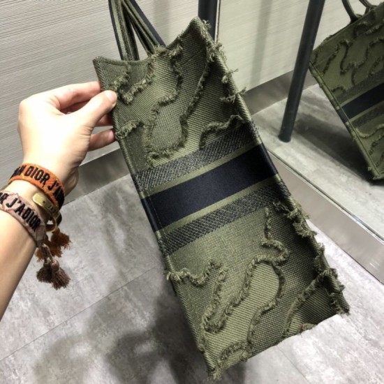 Replica Christian Dior Oversize Book Tote Shopping Bag Army green Replica Christian Dior Oversize Book Tote Shopping Bag Army green