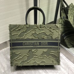 Replica Christian Dior Oversize Book Tote Shopping Bag Army green