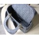 Replica Christian Dior Medium Lady D-Lite Embroidered Cannage Bag Blue Fake Christian Dior Medium Lady D-Lite Embroidered Cannage Bag Blue Replica