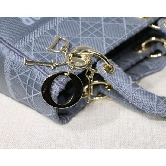 Replica Christian Dior Medium Lady D-Lite Embroidered Cannage Bag Blue Fake Christian Dior Medium Lady D-Lite Embroidered Cannage Bag Blue Replica