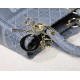 Replica Christian Dior Medium Lady D-Lite Embroidered Cannage Bag Blue Fake Christian Dior Medium Lady D-Lite Embroidered Cannage Bag Blue Replica