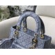 Replica Christian Dior Medium Lady D-Lite Embroidered Cannage Bag Blue Fake Christian Dior Medium Lady D-Lite Embroidered Cannage Bag Blue Replica