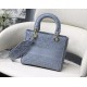Replica Christian Dior Medium Lady D-Lite Embroidered Cannage Bag Blue Fake Christian Dior Medium Lady D-Lite Embroidered Cannage Bag Blue Replica