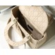 Fake Christian Dior Medium Lady D-Lite Embroidered Cannage Bag Apricot Replica