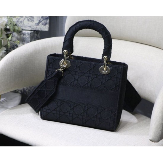 Fake Christian Dior Medium Lady D-Lite Embroidered Cannage Bag Black Replica Fake Christian Dior Medium Lady D-Lite Embroidered Cannage Bag Black Replica