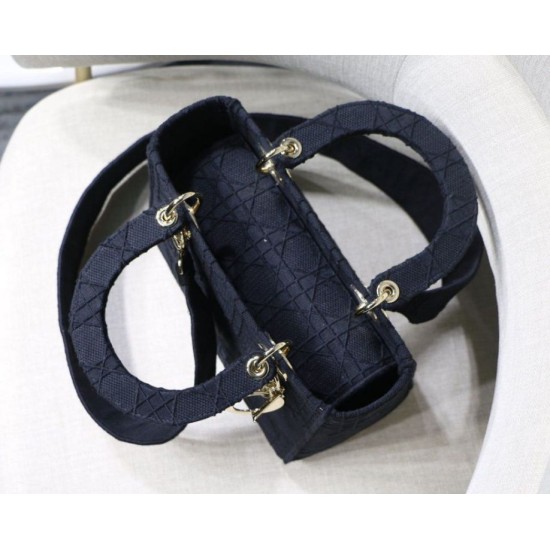 Fake Christian Dior Medium Lady D-Lite Embroidered Cannage Bag Black Replica Fake Christian Dior Medium Lady D-Lite Embroidered Cannage Bag Black Replica