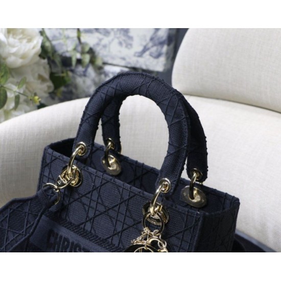 Fake Christian Dior Medium Lady D-Lite Embroidered Cannage Bag Black Replica Fake Christian Dior Medium Lady D-Lite Embroidered Cannage Bag Black Replica