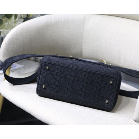 Fake Christian Dior Medium Lady D-Lite Embroidered Cannage Bag Black Replica Fake Christian Dior Medium Lady D-Lite Embroidered Cannage Bag Black Replica