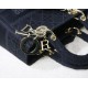 Fake Christian Dior Medium Lady D-Lite Embroidered Cannage Bag Black Replica Fake Christian Dior Medium Lady D-Lite Embroidered Cannage Bag Black Replica