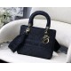 Fake Christian Dior Medium Lady D-Lite Embroidered Cannage Bag Black Replica Fake Christian Dior Medium Lady D-Lite Embroidered Cannage Bag Black Replica