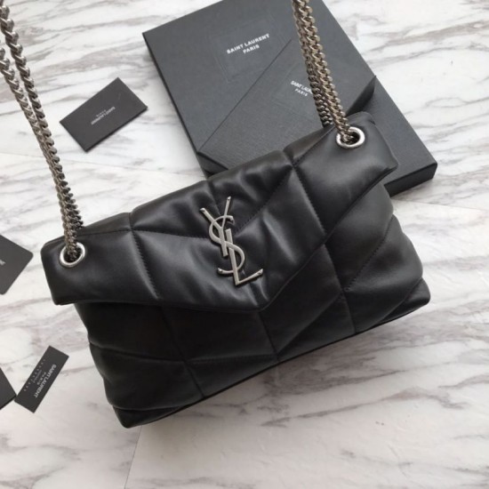 Fake YSL Saint Laurent Loulou Puffer Small Bag Black Replica Replica YSL Saint Laurent Loulou Puffer Small Bag Black