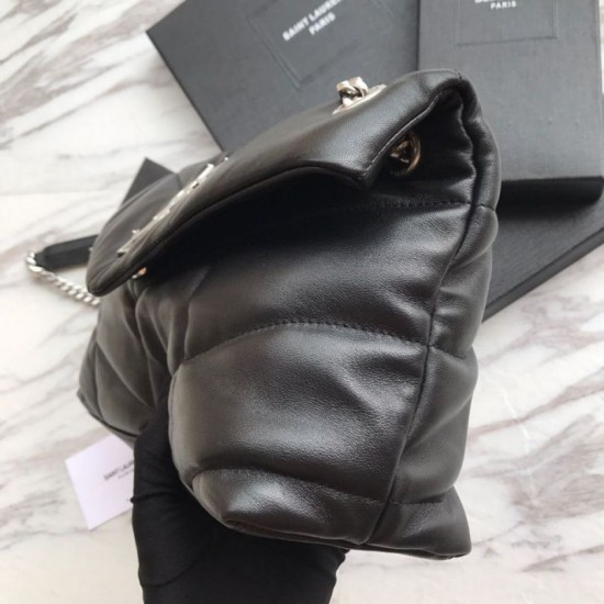 Fake YSL Saint Laurent Loulou Puffer Small Bag Black Replica Replica YSL Saint Laurent Loulou Puffer Small Bag Black