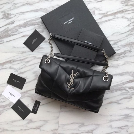 Fake YSL Saint Laurent Loulou Puffer Small Bag Black Replica Replica YSL Saint Laurent Loulou Puffer Small Bag Black