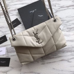 Replica YSL Saint Laurent Loulou Puffer Small Bag White Fake YSL Saint Laurent Loulou Puffer Small Bag White Replica