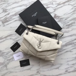 Fake YSL Saint Laurent Loulou Puffer Small Bag White Replica