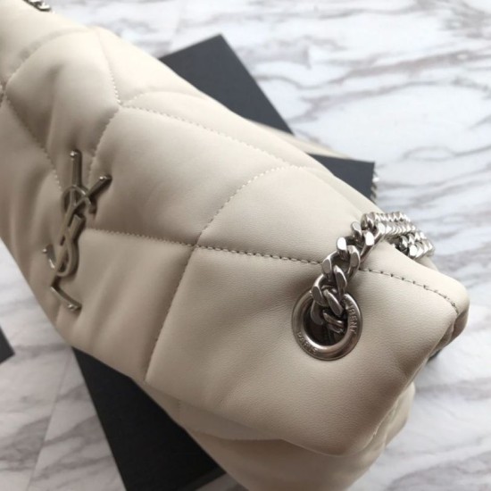 Fake YSL Saint Laurent Loulou Puffer Small Bag White Replica