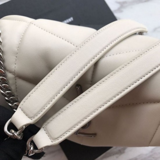 Fake YSL Saint Laurent Loulou Puffer Small Bag White Replica