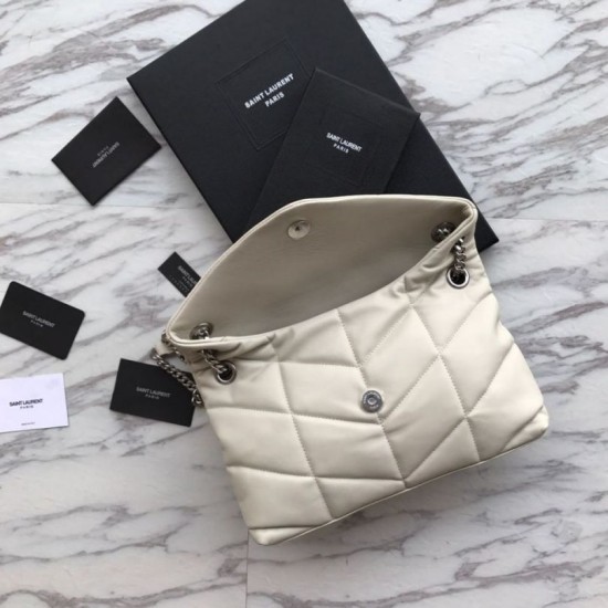 Fake YSL Saint Laurent Loulou Puffer Small Bag White Replica