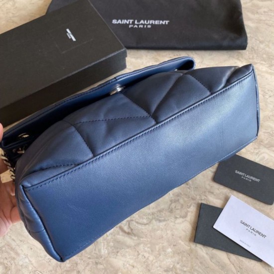 Fake YSL Saint Laurent Loulou Puffer Small Bag Blue Replica