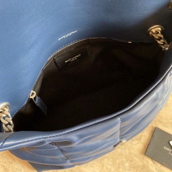 Fake YSL Saint Laurent Loulou Puffer Small Bag Blue Replica