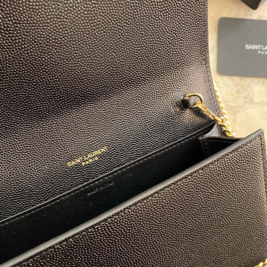 Replica YSL Saint Laurent Uptown Chain Wallet Black