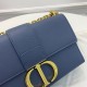 Fake Christian Dior 93118 EPSOM handle Bag Blue Replica