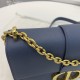Fake Christian Dior 93118 EPSOM handle Bag Blue Replica