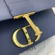 Fake Christian Dior 93118 EPSOM handle Bag Blue Replica