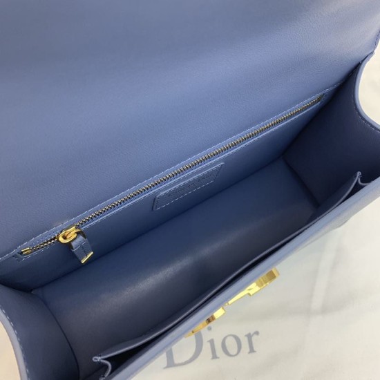 Fake Christian Dior 93118 EPSOM handle Bag Blue Replica