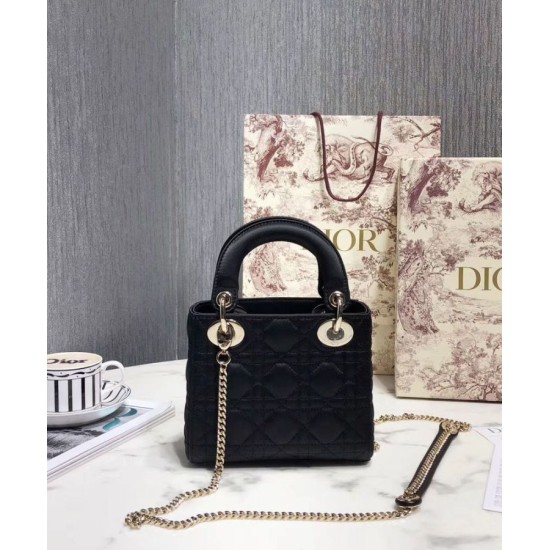 Replica Christian Dior Mini Lady Dior Bag Black