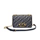 Fake Christian Dior 30 Montaigne Bag with Chain Dark Blue Replica