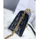 Fake Christian Dior 30 Montaigne Bag with Chain Dark Blue Replica