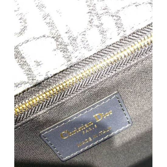 Fake Christian Dior 30 Montaigne Bag with Chain Dark Blue Replica