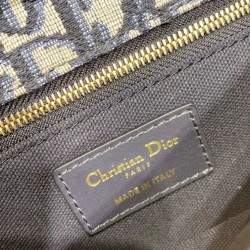 Replica Christian Dior 30 Montaigne Jacquard Canvas Clutch Bag Dark Blue