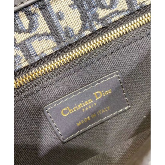 Replica Christian Dior 30 Montaigne Jacquard Canvas Clutch Bag Dark Blue