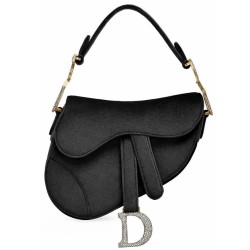 Replica Christian Dior Mini Saddle Velvet Bag Black