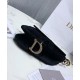 Replica Christian Dior Mini Saddle Velvet Bag Black
