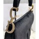 Replica Christian Dior Mini Saddle Velvet Bag Black